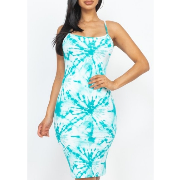FINAL SALE 🆕🌿TIE DYE BODYCON DRESS🌿 - Picture 1 of 9